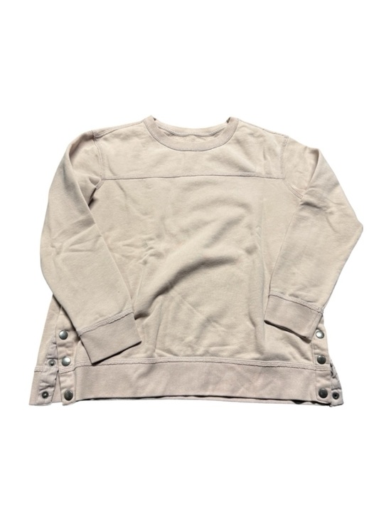 Abercrombie & Fitch Sweaters - Abercrombie & Fitch Snap Side Sweatshirt Beige Fleece Pullover Women M